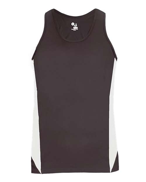 Alleson Athletic 8967 Women's Stride Singlet - Graphite/ White - front
