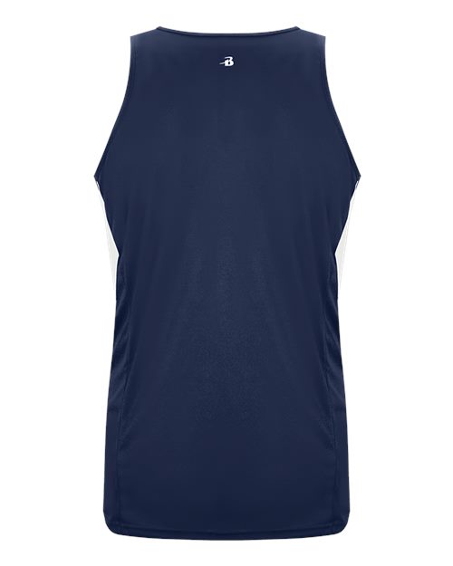 Alleson Athletic 8967 Women's Stride Singlet - Navy/ White - back