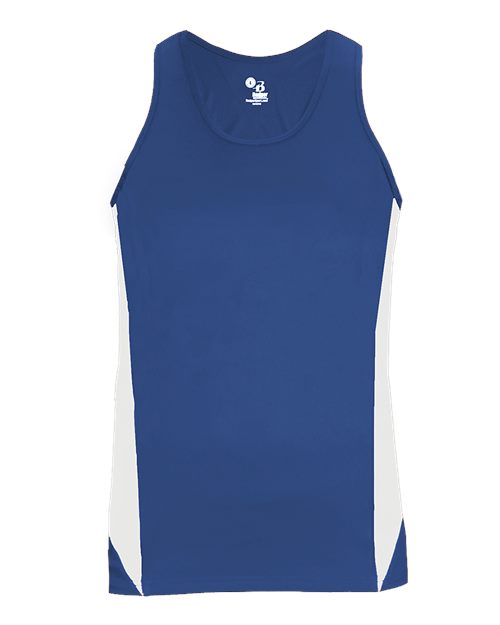 Alleson Athletic 8967 Women's Stride Singlet - Royal/ White - front