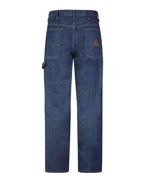 Bulwark PEJ8 Men's Flame Resistant Pre-Washed Denim Dungaree - Blue Denim- 37UI - back