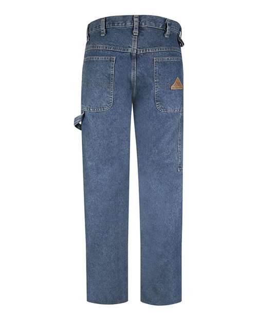 Bulwark PEJ8 Men's Flame Resistant Pre-Washed Denim Dungaree - Stone Wash- 37UI - back