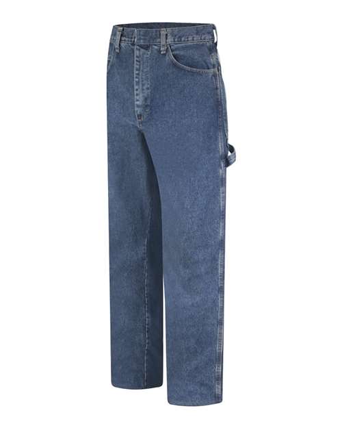 Bulwark PEJ8 Men's Flame Resistant Pre-Washed Denim Dungaree - Stone Wash- 37UI - side