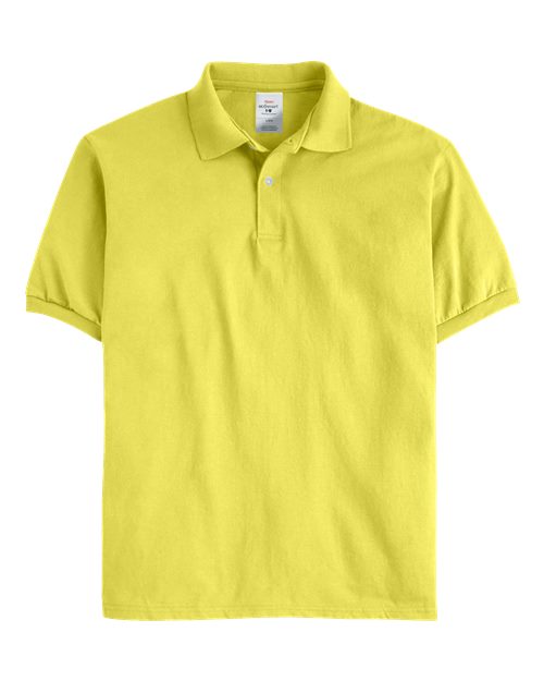 Hanes 054X Unisex EcoSmart® Jersey Polo - Yellow - front