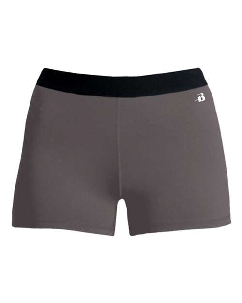 Badger 4629 Women’s 3" Pro-Compression Shorts - Graphite - front