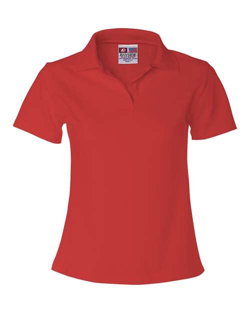 Bayside 1050 Women's USA-Made V-Neck Polo - Red - front