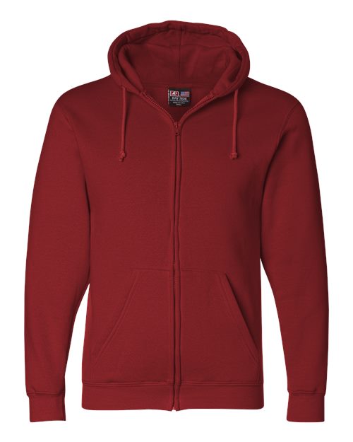 Bayside 900 Unisex USA-Made Full-Zip Hooded Sweatshirt - Cardinal - front