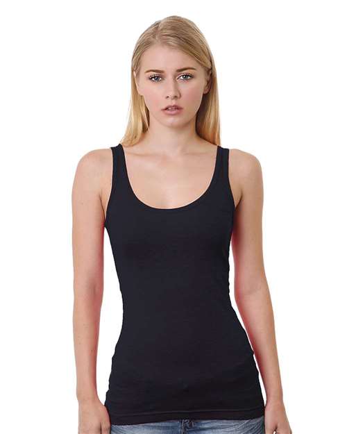 Bayside 3410 Junior's USA-Made Tank Top - Black - front