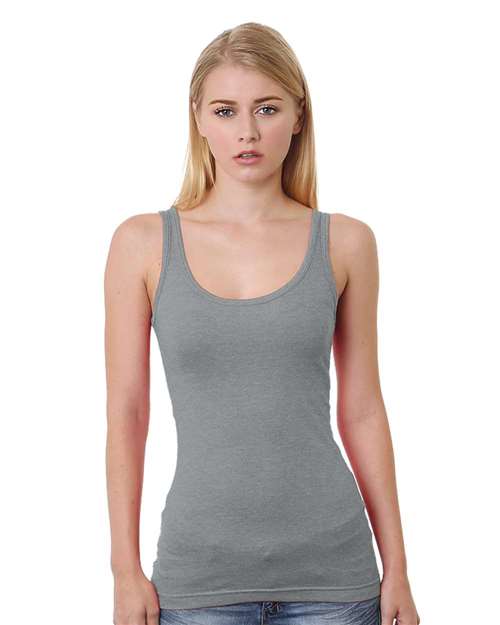 Bayside 3410 Junior's USA-Made Tank Top - Dark Ash - front