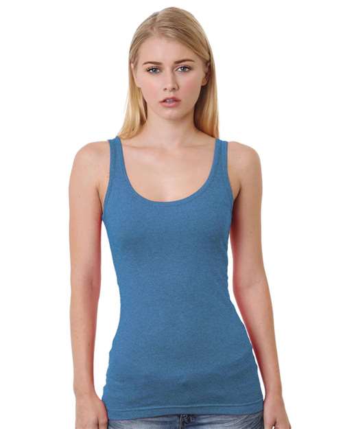Bayside 3410 Junior's USA-Made Tank Top - Heather Royal - front