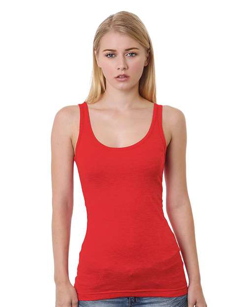 Bayside 3410 Junior's USA-Made Tank Top - Red - front