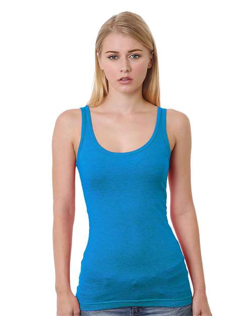 Bayside 3410 Junior's USA-Made Tank Top - Turquoise - front