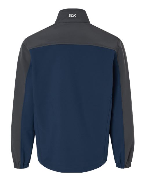 DRI DUCK 5350T Men's Tall Motion Soft Shell Jacket - Deep Blue/ Charcoal - back