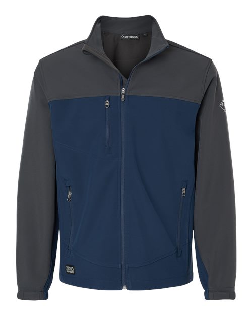 DRI DUCK 5350T Men's Tall Motion Soft Shell Jacket - Deep Blue/ Charcoal - front