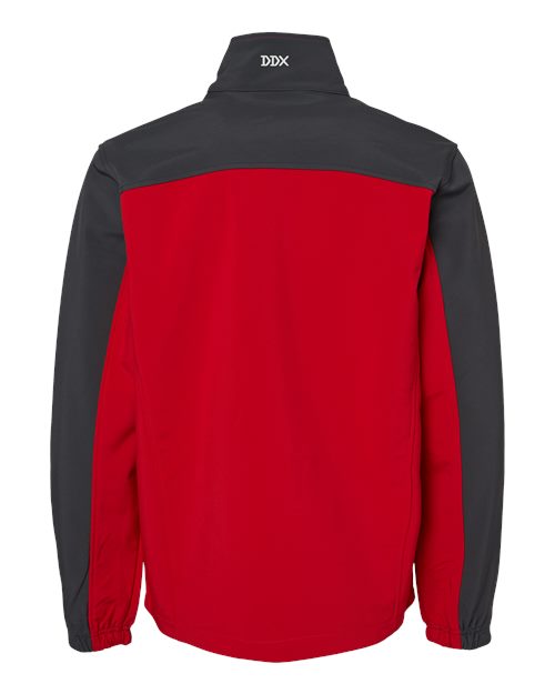 DRI DUCK 5350T Men's Tall Motion Soft Shell Jacket - Red/ Charcoal - back