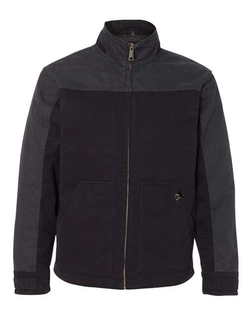 DRI DUCK 5089T Men's Tall Horizon Two-Tone Boulder Cloth™ Canvas Jacket - Black/ Charcoal - front