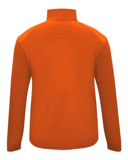 Badger 2102 Youth B-Core Quarter-Zip Pullover - Burnt Orange/ Graphite - back
