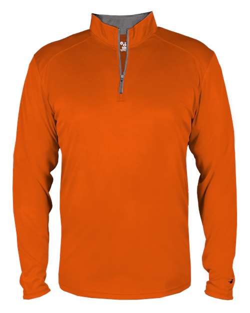 Badger 2102 Youth B-Core Quarter-Zip Pullover - Burnt Orange/ Graphite - front