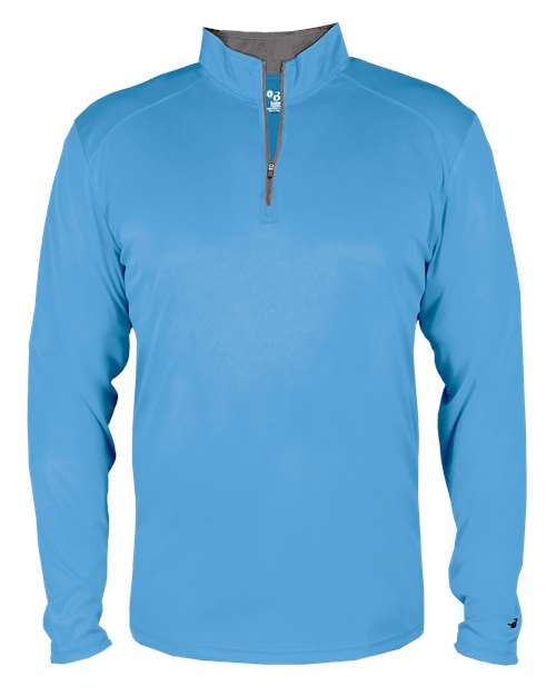 Badger 2102 Youth B-Core Quarter-Zip Pullover - Columbia Blue/ Graphite - front