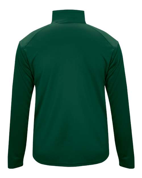 Badger 2102 Youth B-Core Quarter-Zip Pullover - Forest/ Graphite - back