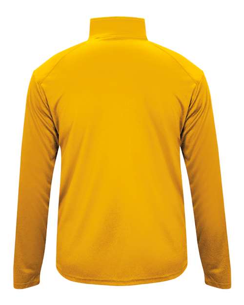 Badger 2102 Youth B-Core Quarter-Zip Pullover - Gold/ Graphite - back