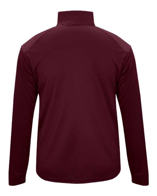 Badger 2102 Youth B-Core Quarter-Zip Pullover - Maroon/ Graphite - back