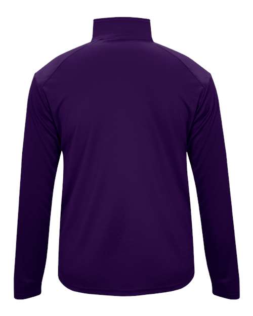 Badger 2102 Youth B-Core Quarter-Zip Pullover - Purple/ Graphite - back