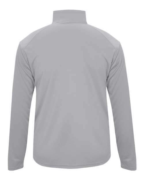 Badger 2102 Youth B-Core Quarter-Zip Pullover - Silver/ Graphite - back