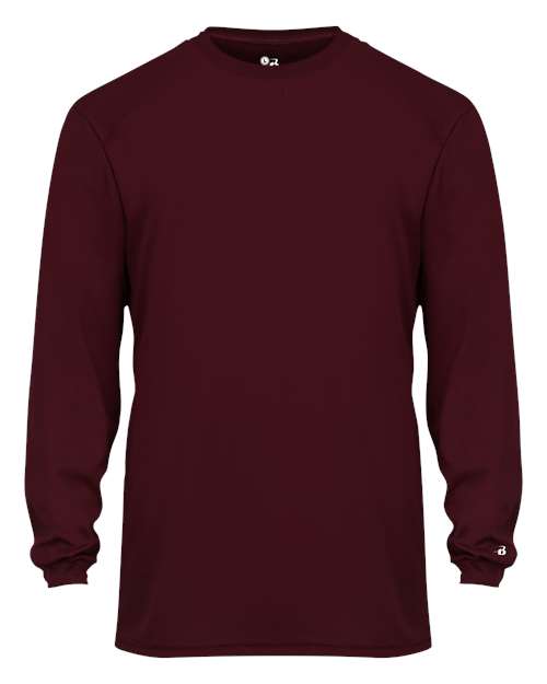 Badger 2104 Youth B-Core Long Sleeve T-Shirt - Maroon - front