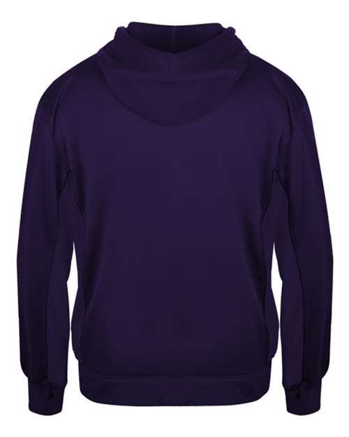 Badger 2454 Youth Performance Fleece Hooded Sweatshirt - Purple - back