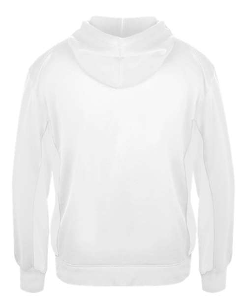Badger 2454 Youth Performance Fleece Hooded Sweatshirt - White - back