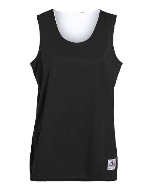 Augusta Sportswear 147 Women's Reversible Wicking Tank Top - Black/ White - front