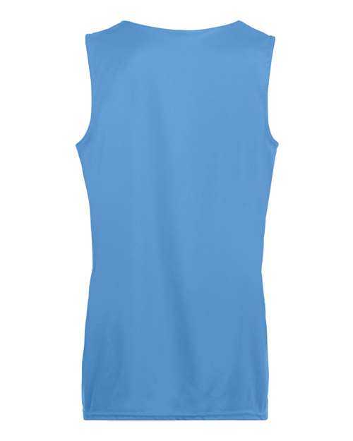 Augusta Sportswear 147 Women's Reversible Wicking Tank Top - Columbia Blue/ White - back
