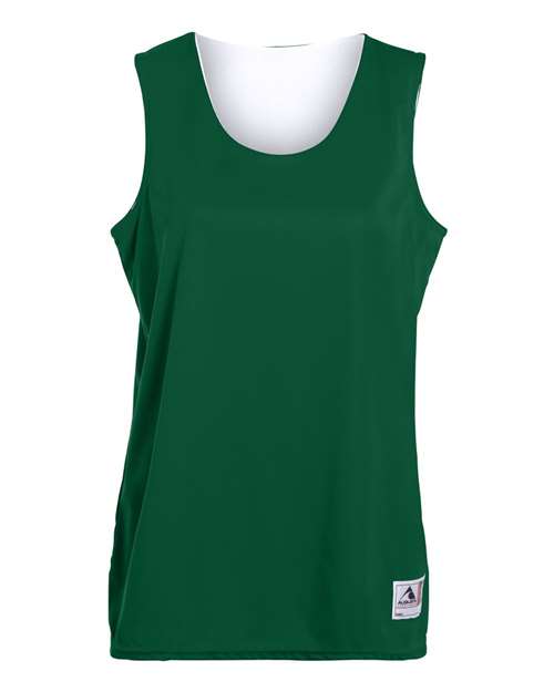 Augusta Sportswear 147 Women's Reversible Wicking Tank Top - Dark Green/ White - front
