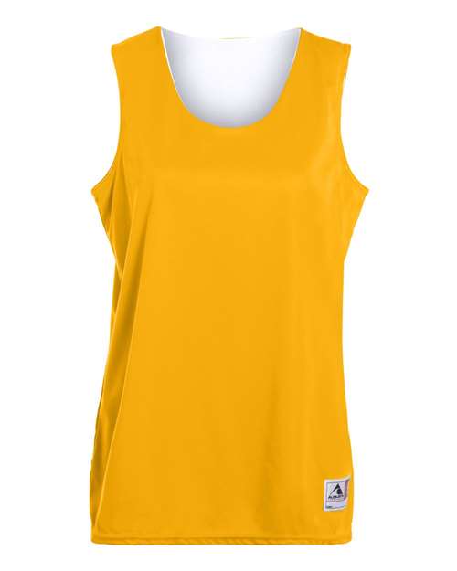 Augusta Sportswear 147 Women's Reversible Wicking Tank Top - Gold/ White - front