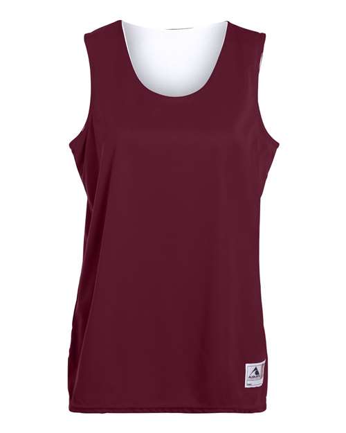 Augusta Sportswear 147 Women's Reversible Wicking Tank Top - Maroon/ White - front