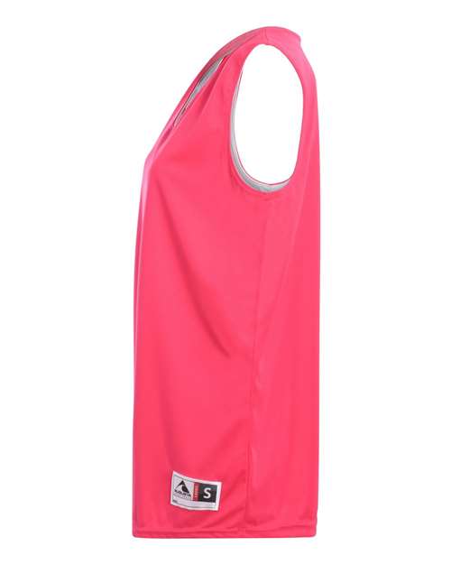 Augusta Sportswear 147 Women's Reversible Wicking Tank Top - Power Pink/ White - side