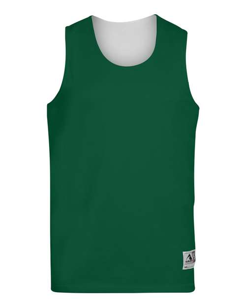 Augusta Sportswear 148 Unisex Reversible Wicking Tank Top - Dark Green/ White - front