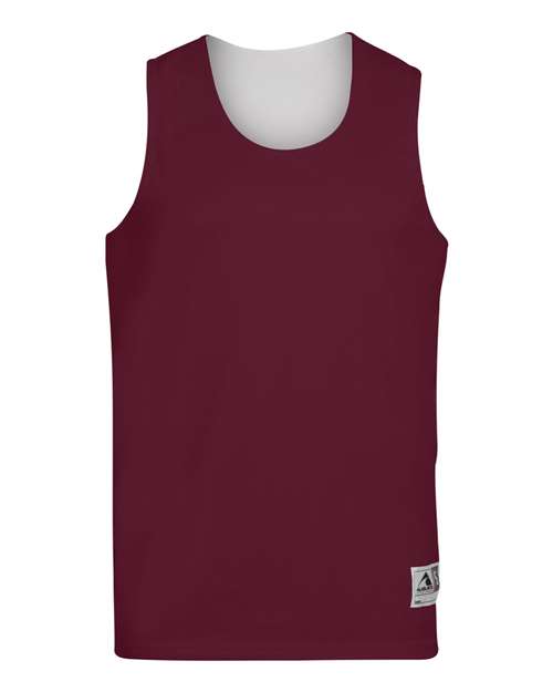 Augusta Sportswear 148 Unisex Reversible Wicking Tank Top - Maroon/ White - front