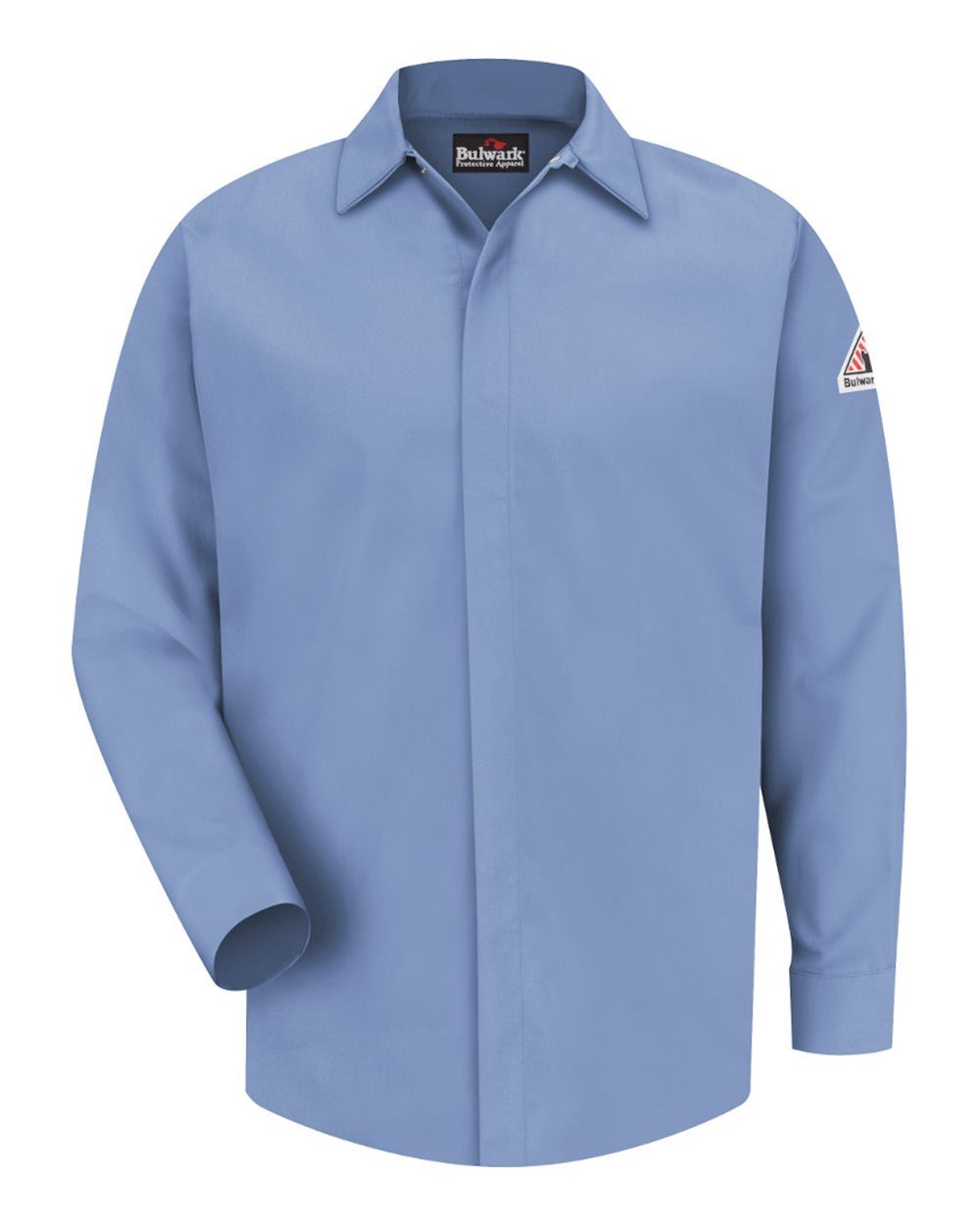 Bulwark SLS2T Men's Tall Concealed-Gripper Pocketless Work Shirt - style