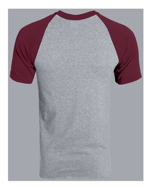 Augusta Sportswear 423 Unisex Raglan Baseball Jersey - Athletic Heather/ Maroon - back