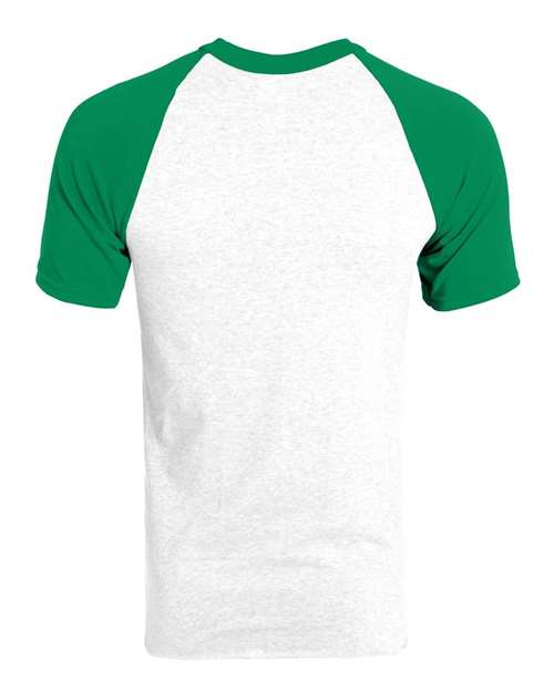 Augusta Sportswear 423 Unisex Raglan Baseball Jersey - White/ Kelly - back
