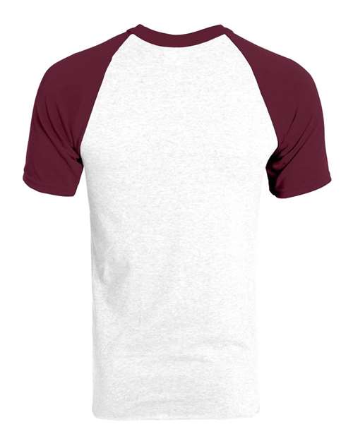 Augusta Sportswear 423 Unisex Raglan Baseball Jersey - White/ Maroon - back