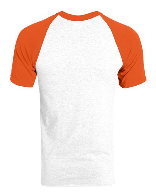 Augusta Sportswear 423 Unisex Raglan Baseball Jersey - White/ Orange - back