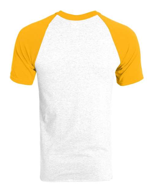 Augusta Sportswear 424 Youth Raglan Baseball Jersey - White/ Gold - back