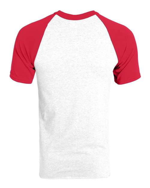 Augusta Sportswear 424 Youth Raglan Baseball Jersey - White/ Red - back