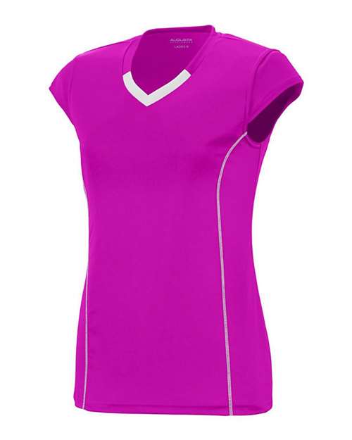 Augusta Sportswear 1218 Women's Blash Jersey - Power Pink/ White - side