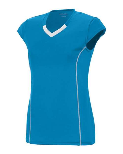 Augusta Sportswear 1219 Girls' Blash Jersey - Power Blue/ White - side