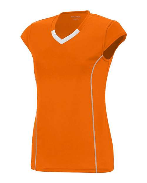 Augusta Sportswear 1219 Girls' Blash Jersey - Power Orange/ White - side