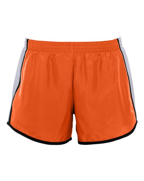 Augusta Sportswear 1265 Women's Pulse Team Running Shorts - Orange/ White/ Black - front