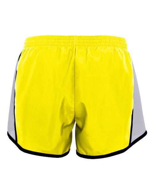 Augusta Sportswear 1265 Women's Pulse Team Running Shorts - Power Yellow/ White/ Black - back